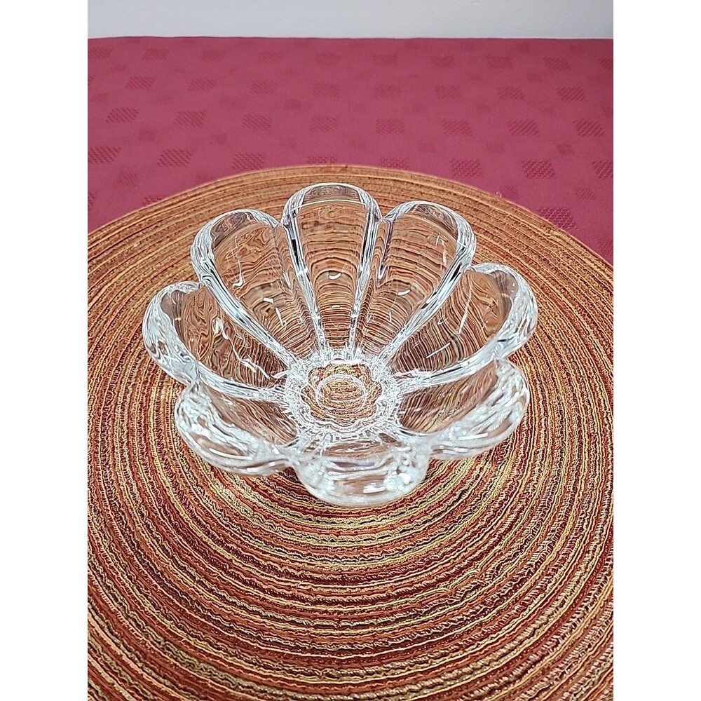 Mikasa Zinnia Crystal Bowl/Vase 8 Petal Made In Austria Luxury Chic Flower Power